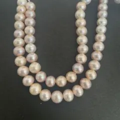 103/ 淡水真珠 マルチカラー 連 パール 約40㎝×2本セット 値下げ