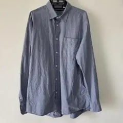 美品　無印良品　長袖 XL グレーシャツ