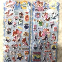 海外正規品　新作大人気シール　ズートピア2 ぷっくりシール　2枚セット