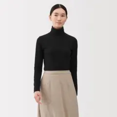 無印良品 起毛フライス編みタートルネック長袖Ｔシャツ XL