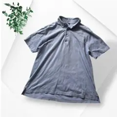 訳あり 無印良品 メンズ ポロシャツ XL 綿100 鹿の子 半袖 ライトブルーのサムネイル