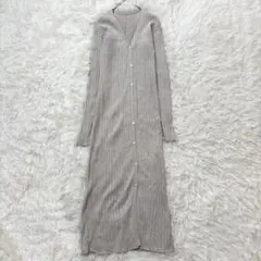 スナイデル リブニット ロングワンピース ベージュ F カーディガン　シンプル
