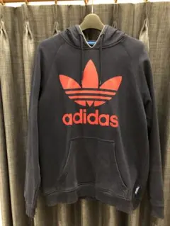 アディダスオリジナルス　ロゴ　パーカー　フーディー　紺赤