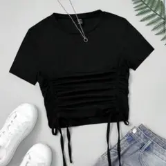 ブラック レディース トップス 半袖Tシャツ SHEIN