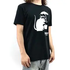 新品 東京 傘 ネズミ BANKSY グラフィティ ステンシルアート Tシャツ