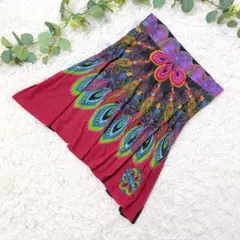 スペイン発❗️美品❗️【デシグアル】ウエストゴム 花柄切替スカート L 総柄のサムネイル