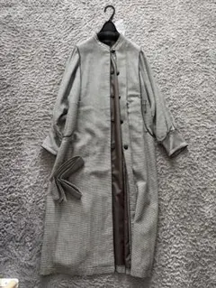 チェック柄ロングコート