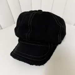 黒 ブラック キャスケット 帽子