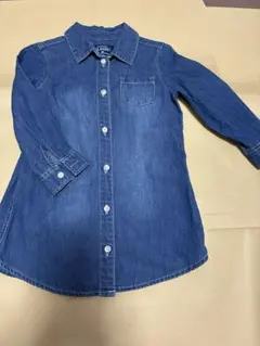 デニム 長袖シャツワンピース　95㎝