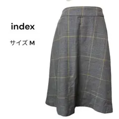 index（M）グレンチェックスカート グレー 上品 インデックス フレア 通勤のサムネイル