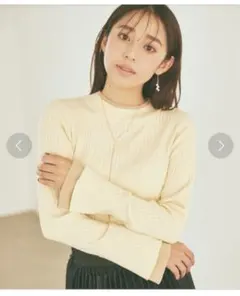 mysty woman レイヤードカラーフレアスリーブニット　978468