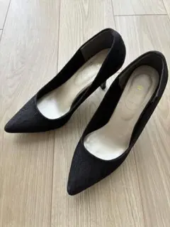 ブラックレースハイヒール 7cm