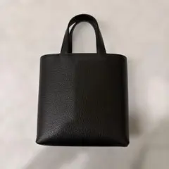 美品】ハッシュタグ HushTug 巾着レザーバッグ ブラック ミニバッグ