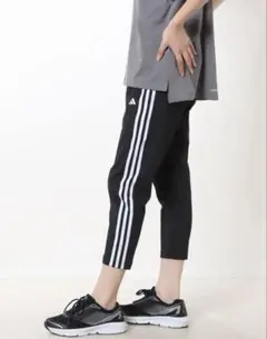adidas AEROREADY スリーストライプス テーパードパンツ Lサイズ