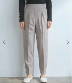 VIS ウォッシャブル フラノツータック テーパードパンツ L