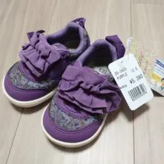 IFME CALINシリーズ パープル フリル付きスニーカー 12.5cm