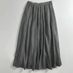 INGEBORG インゲボルグ　千鳥格子　プリーツ　ロングスカート　グレー　M