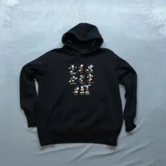 Disney 古着 A0406 パーカー スウェット M 黒 ミッキーマウス