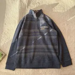 美品(M)毛混/裏起毛トレーナー/スエット/ボア/プルオーバー/ハーフジップ