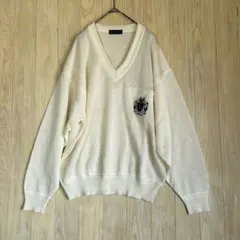 1067 BLACK PIA Vネックセーター Lサイズ アイボリー　リネンのサムネイル