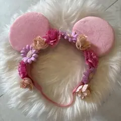 ミニー 花飾り付き ヘアバンド