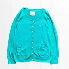 オリーブ・デ・オリーブ ミントグリーン カーディガン 綿100% 刺繍 M