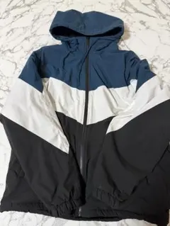 カラーブロック ジャケット フード付き