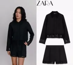 ZARA ZW COLLECTION クロシェシャツ　セットアップ