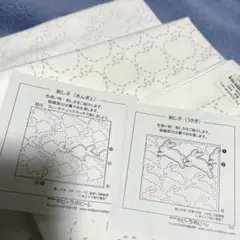 刺し子布3点セット◼️きんぎょ、うさぎ、りんご　ホビーラホビーレ