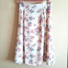 NATURAL BEAUTY BASIC フラワープリント フレアスカート