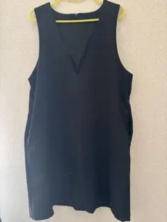 GU Vネック ジャンパースカート ブラック XL
