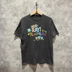 【送料無料】USA古着 TEACHERS フクロウ プリント TEE
