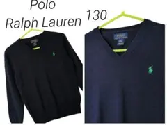 美品 Polo Ralph LaurenネイビーVネックセーターサイズ7 130