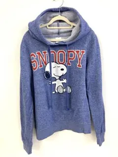 PEANUTS SNOOPY プリントパーカー ブルー　S