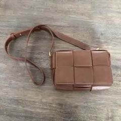 SHEINブラウン パッチワーク ショルダーバッグ