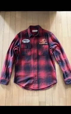 AVIREX チェック柄ネルシャツ レッド/ブラック