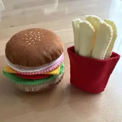 お子様用⭐︎フェルト小物⭐︎ハンバーガー・ポテトセットのサムネイル