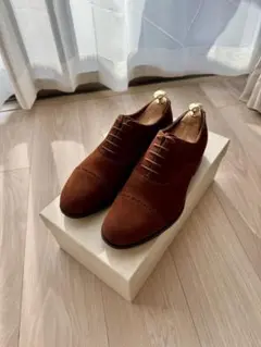 Santoni サントーニ パンチドキャップトゥ スエード ブラウン サイズ6のサムネイル
