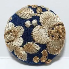 インド刺繍　№3151　ネイビーベージュ　㊳ミリ