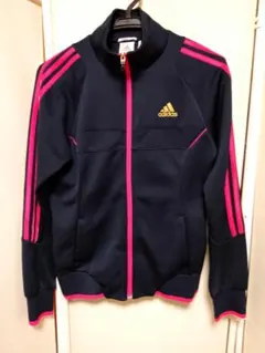 アディダス　ジャージ上　紺／ピンク　Mサイズ