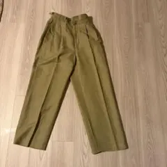 3575【美品】ブラミンク 2タックチノパンツ スラックス ベージュ S