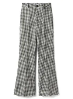 GRL グレイル ギンガムチェック柄センタープレスフレアパンツ