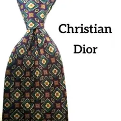 Christian Dior ディオール 幾何学柄 フォーマルネクタイ シルク
