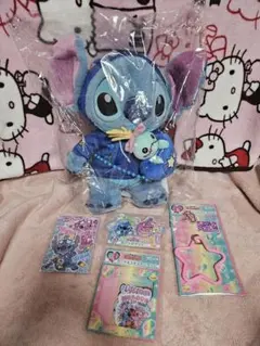 スティッチ Colorful Kawaii ぬいぐるみ 缶バッジステッカーセット