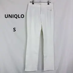 ユニクロ◇UNIQLO　ストレートパンツ　ホワイト【S】コットン混　伸縮性