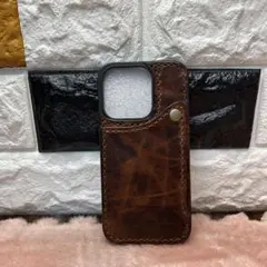 レザー iPhone14Proケース カードポケット付き