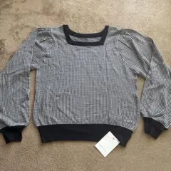 ギンガムチェック ニットセーター 長袖