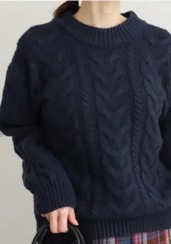 アーバンリサーチドアーズ　BIGケーブルプルオーバー　ニットセーター