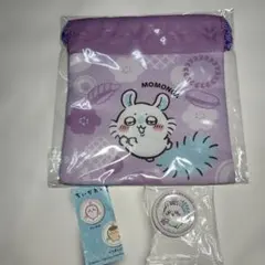 ちいかわ くら寿司 コラボ 巾着 缶バッジ モモンガ