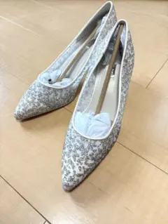 RANDA グリッターチュールパンプス 24.0cm